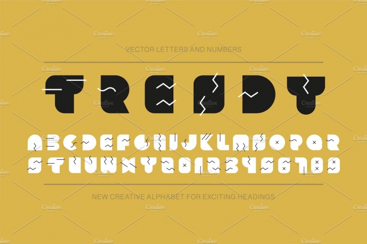 Memphis trendy english alphabet Font Download
