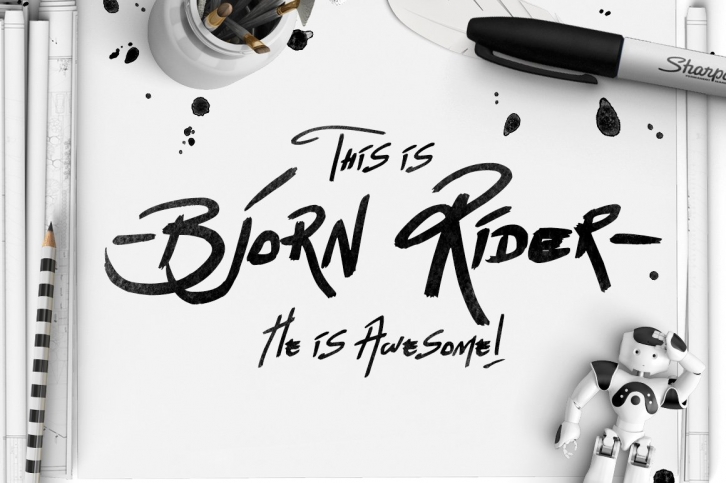Bjorn Rider Hand Drawn Display Font Download