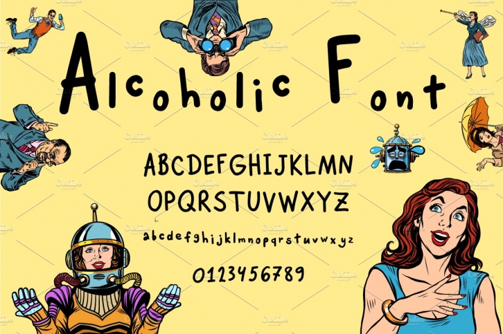 Alcoholic font handwritten alphabet Font Download