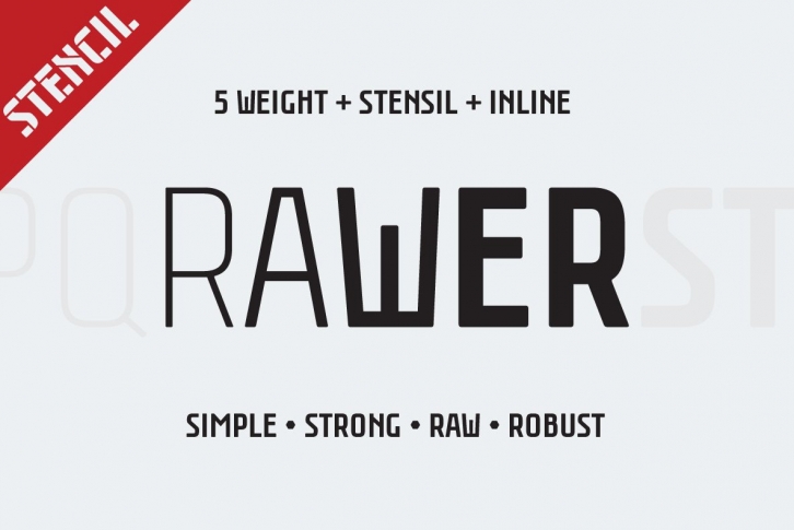Rawer CondensedStencil Font Download