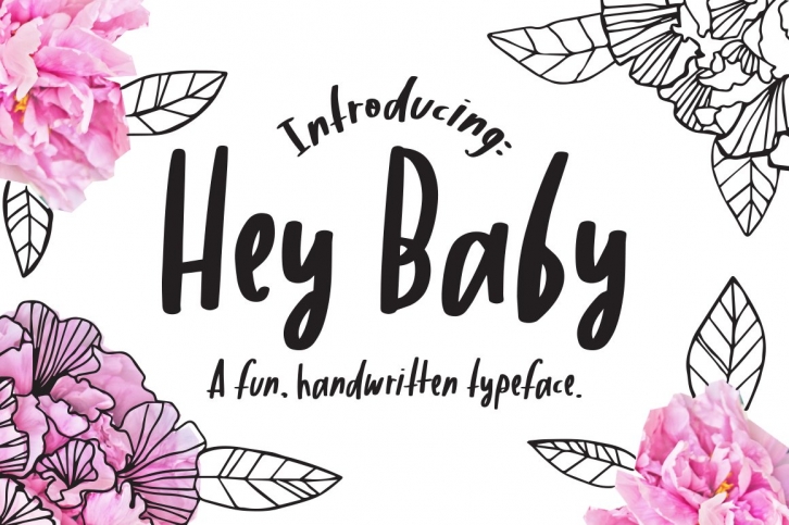 Hey Baby- handwritten typeface Font Download