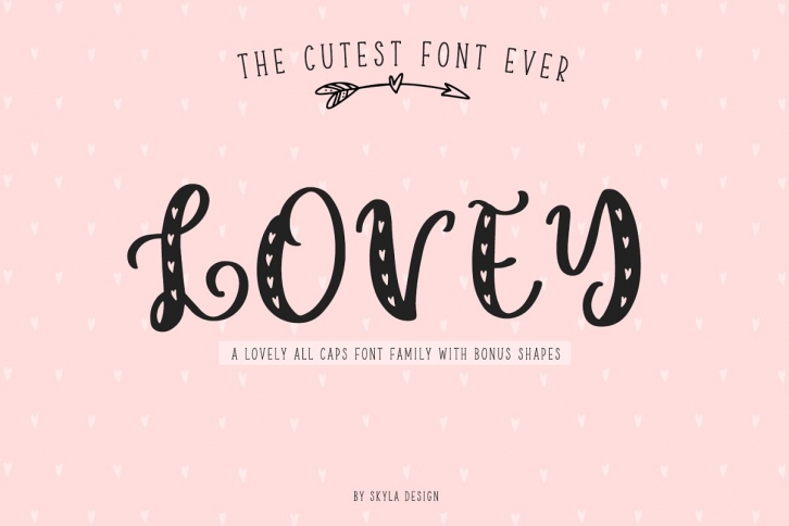 Cute heart font family Lovey Font Download