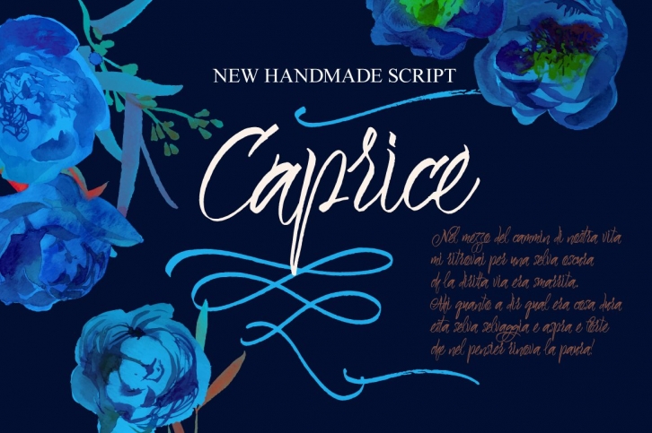 Caprice Script + Vector Flower Bonus Font Download