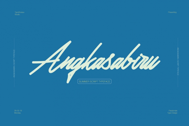 Angkasabiru script Font Download