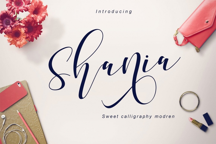 Shania sweet calligraphy + Bonus Font Download