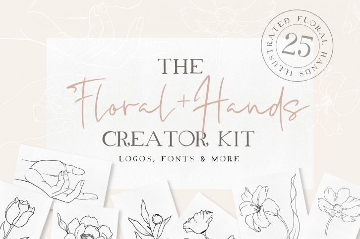 Floral + Hands Creator Kit Font Download