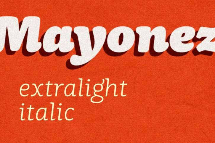 Mayonez extralight italic Font Download