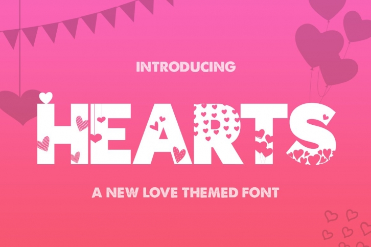 Hearts Silhouette Font Download