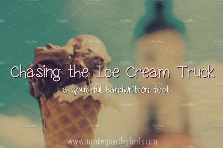 Chasing the Ice Cream Truck-handfont Font Download