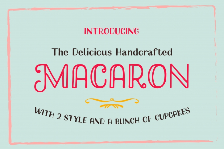 Macaron Handcrafted Typeface + Cakes Font Download