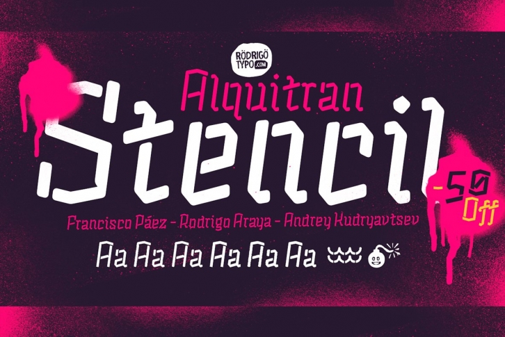 Alquitran Stencil -50%+Cyrillic Font Download
