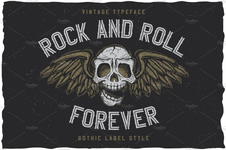RockAndRoll Vintage Label Typeface Font Download