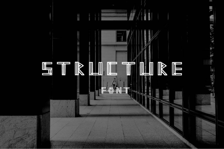 STRUCTURE geometric modern font Font Download