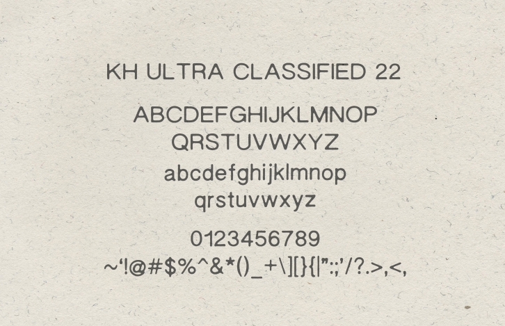 KH ULTRA CLASSIFIED 22 Font Download