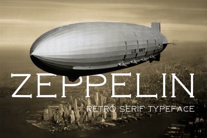 Zeppelin retro font Font Download