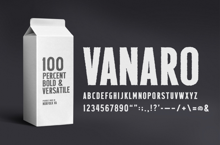 Bold Sans Serif Display: VANARO Font Download
