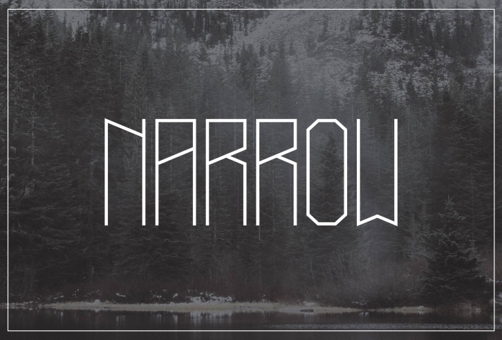 Narrow typeface, 4 weights + styles Font Download