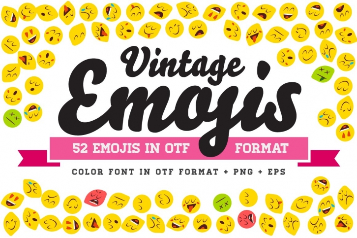 Vintage Emojis OTF Color Font Download