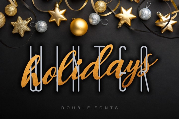 Winter Holidays double font set Font Download