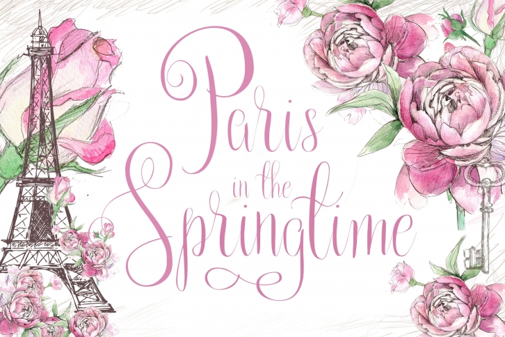 Paris in the Springtime font Font Download