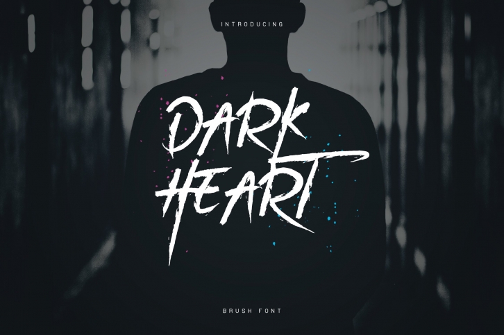 DarkHeart Brush font + Extras Font Download