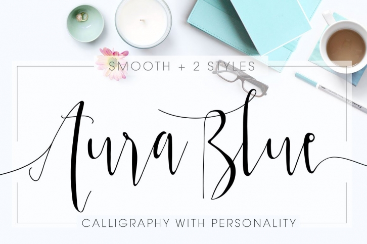Aura Blue, Modern Calligraphy Font Download