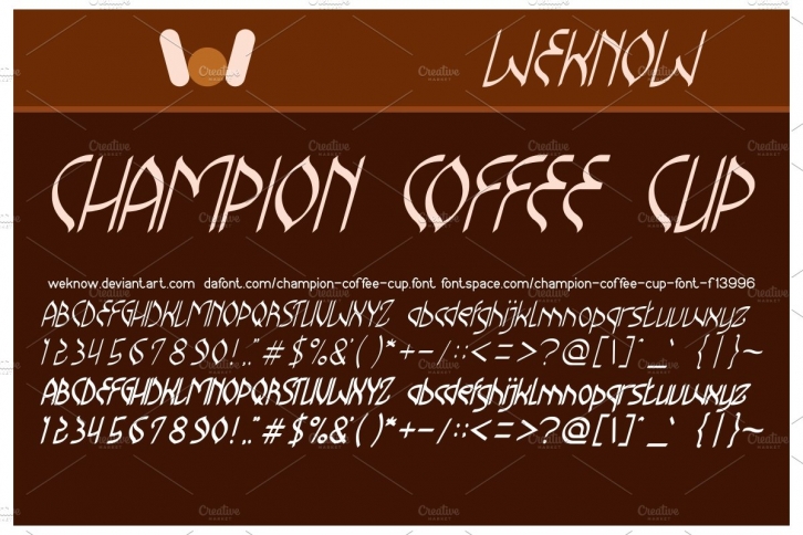 Champion Coffee Cup font Font Download