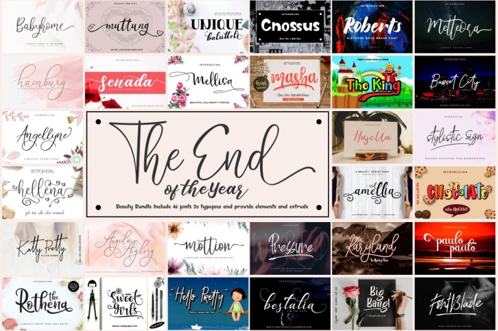 The End of Year Bundle Font Download