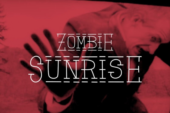 Zombie Sunrise font + patterns Font Download