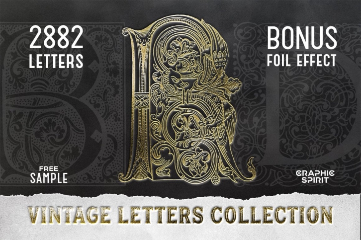 28 IN 1 VINTAGE LETTERS COLLECTION Font Download