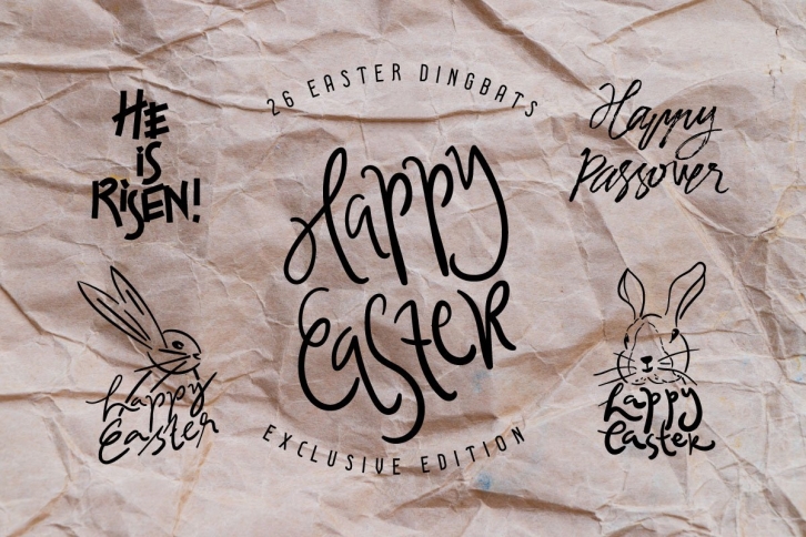 Happy Easter Dingbats Font Download