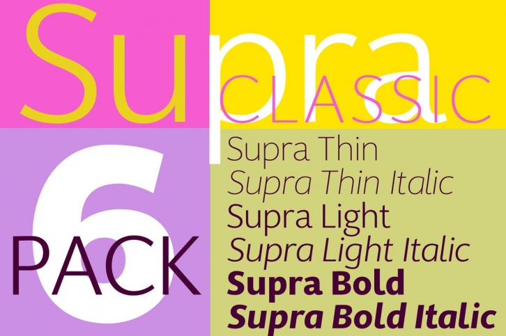 Supra Classic 6-Pack Font Download