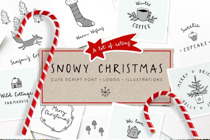 Snowy Christmas script font  logos Font Download