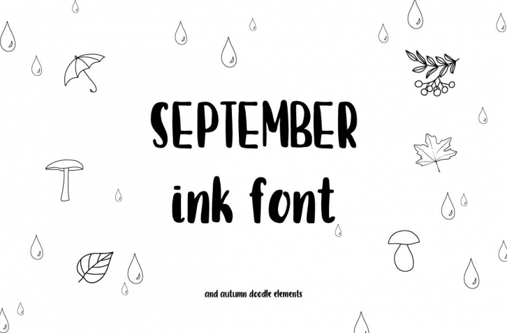 September font and doodles. Font Download
