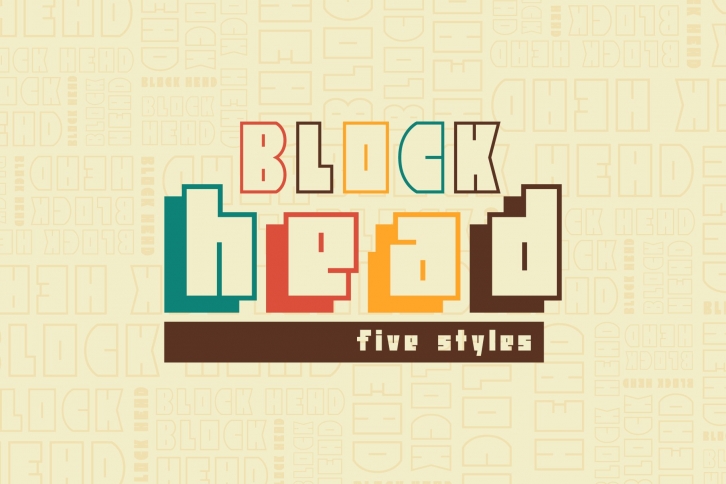 Block Head // 5 Styles Font Download