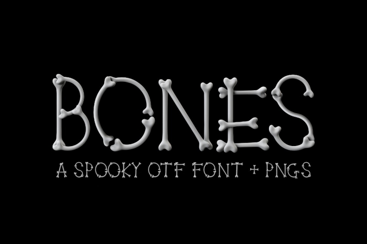 Bones OTF font and PNG images Font Download