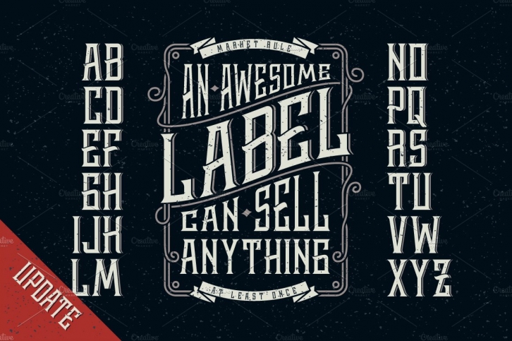 Whiskey label font + design elements Font Download