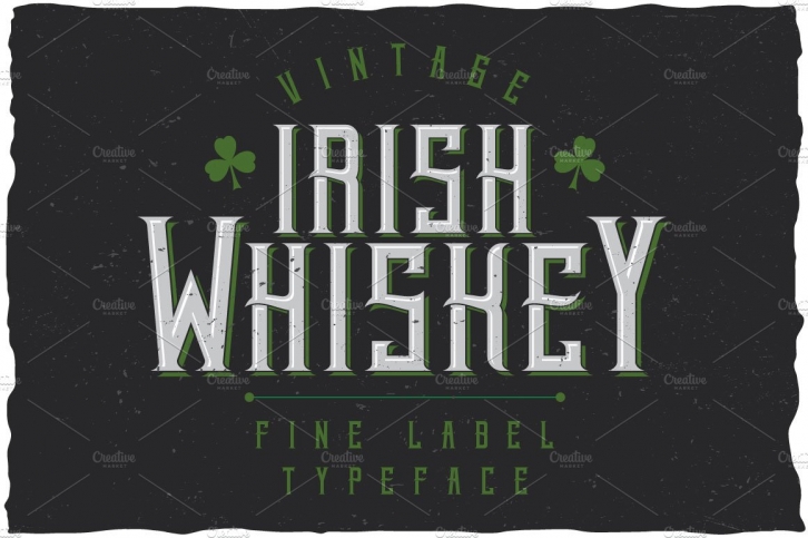 Irish Whiskey Vintage Label Typeface Font Download