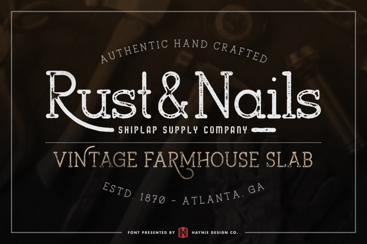 Rust  Nails Vintage Farmhouse Slab Font Download