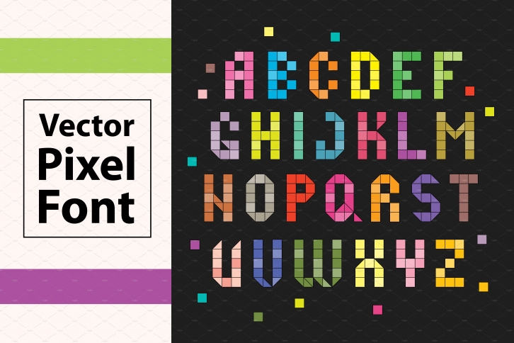 Pixel vector alphabet Font Download