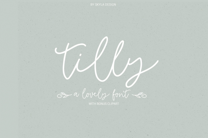 Tilly lovely font  bonus clipart Font Download
