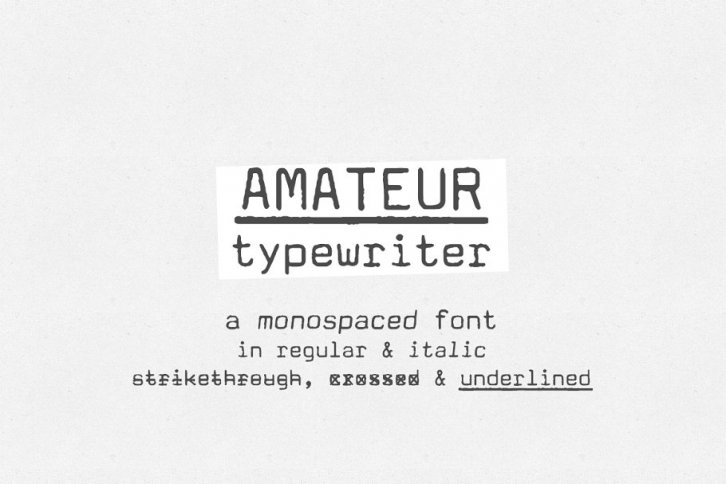 Amateur Typewriter monospaced font Font Download