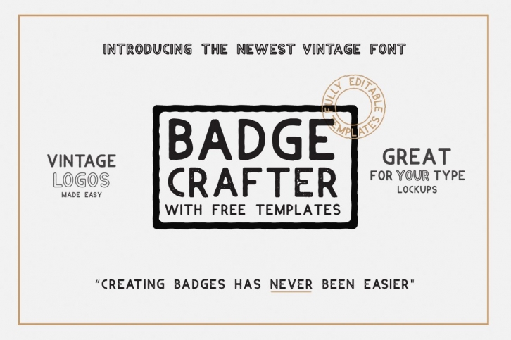 BADGE CRAFTER (Font + LOGO templates Font Download