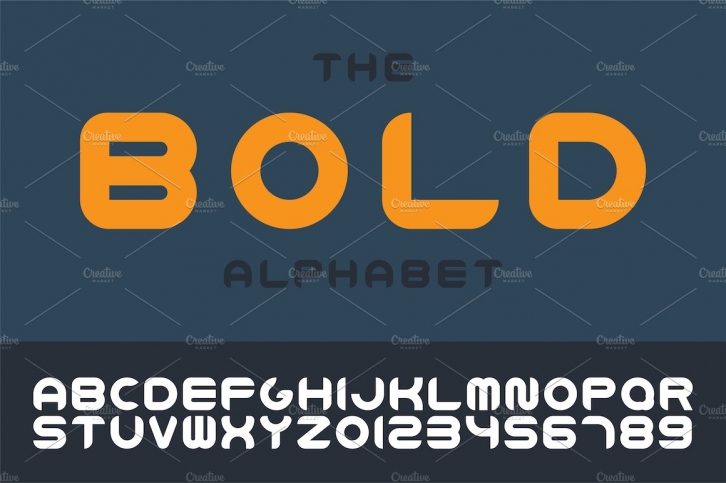 Bold english vector trendy alphabet Font Download