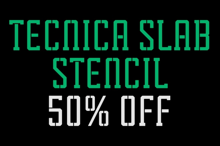 Tecnica Slab Stencil Family Font Download