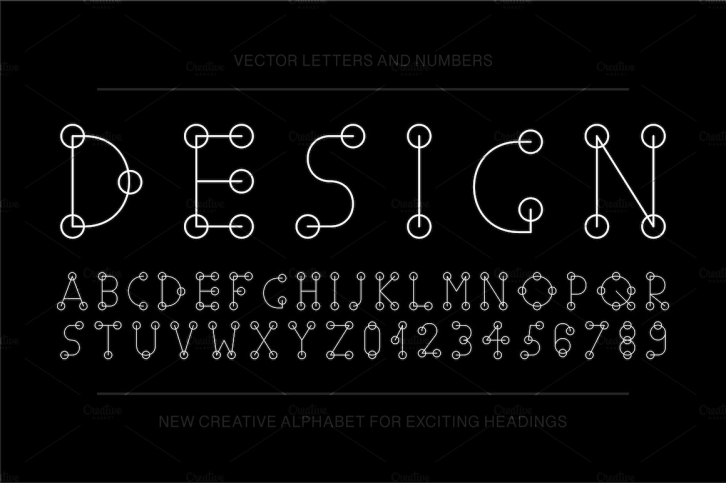Vector english stylized alphabet Font Download