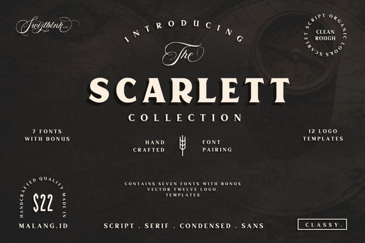 Scarlett Bundle + 12 Logos Font Download