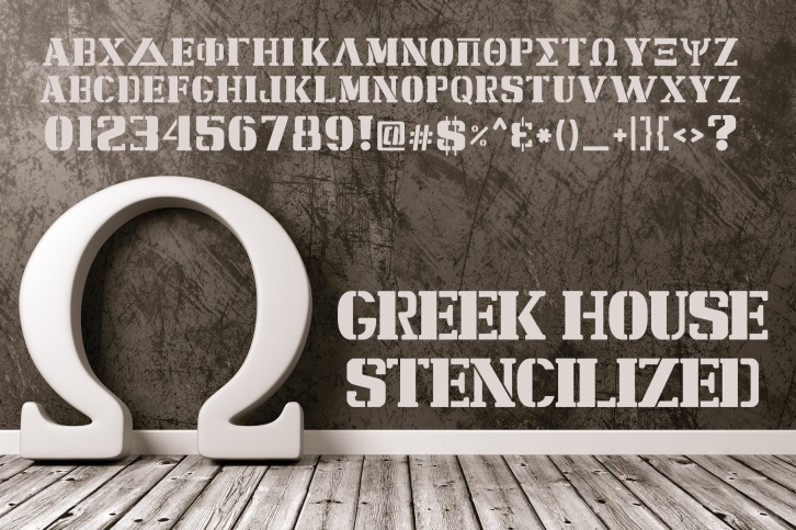 Stencilized Greek Font Download