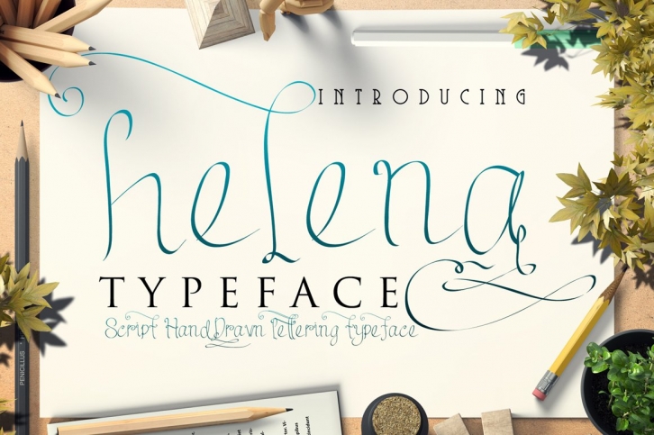 helena script hand-drawn typeface Font Download