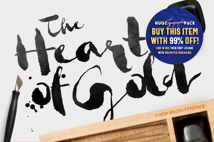 Heart of Gold • Brush Typeface Font Download